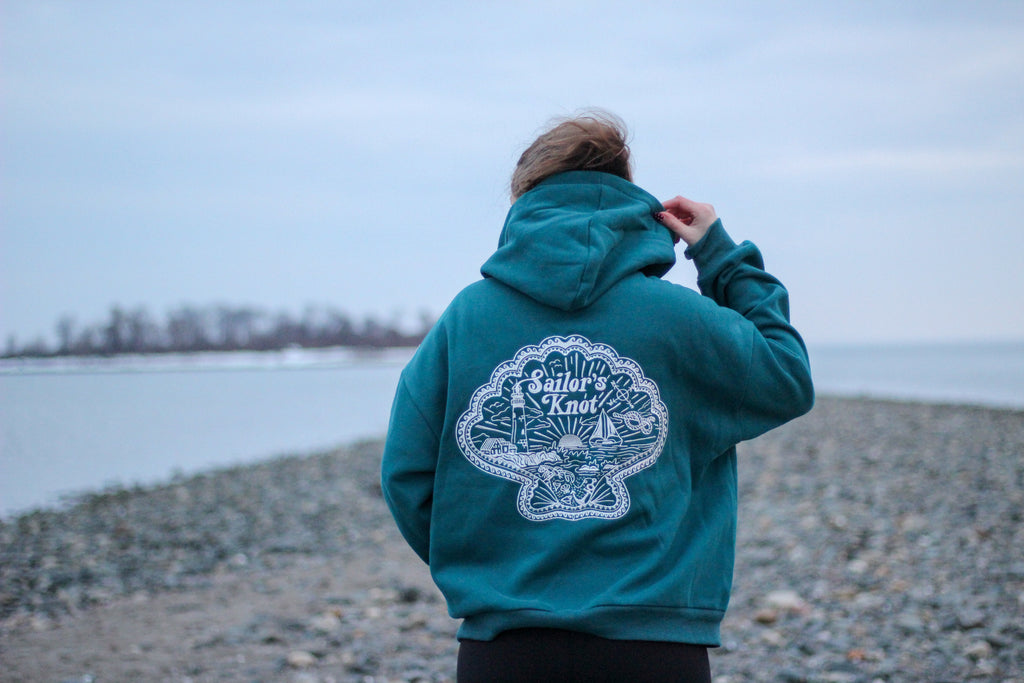 Seashell Scene Hoodie (Teal)
