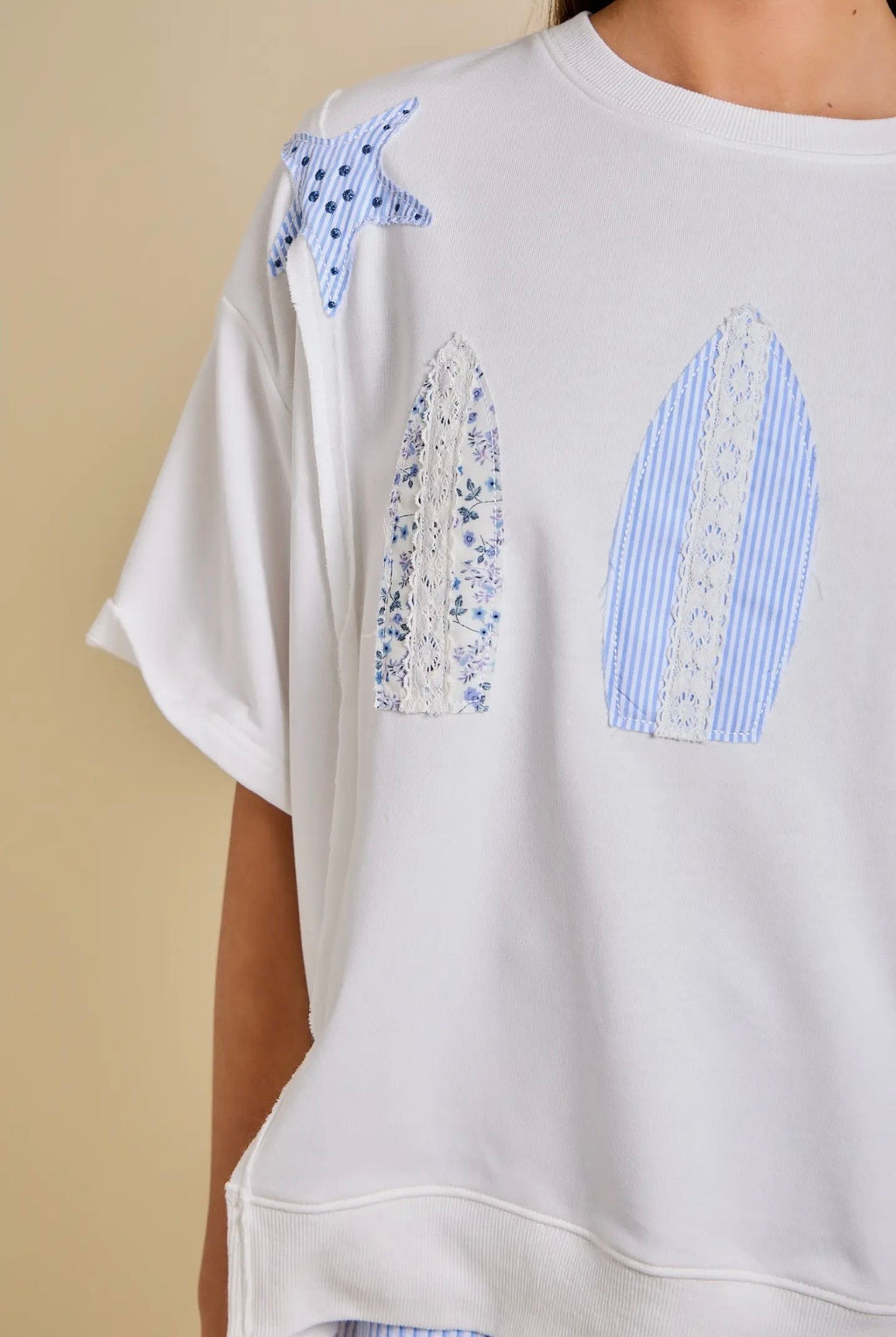 Surfboard Patchwork Tee