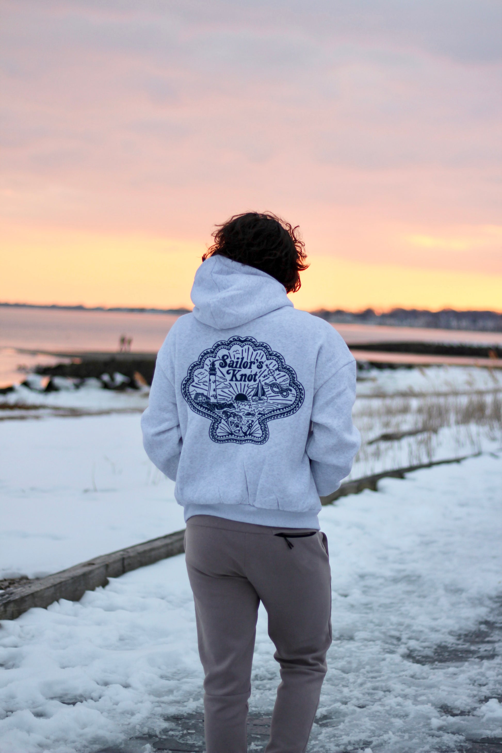 Seashell Scene Hoodie (Atlantic Mist Color)