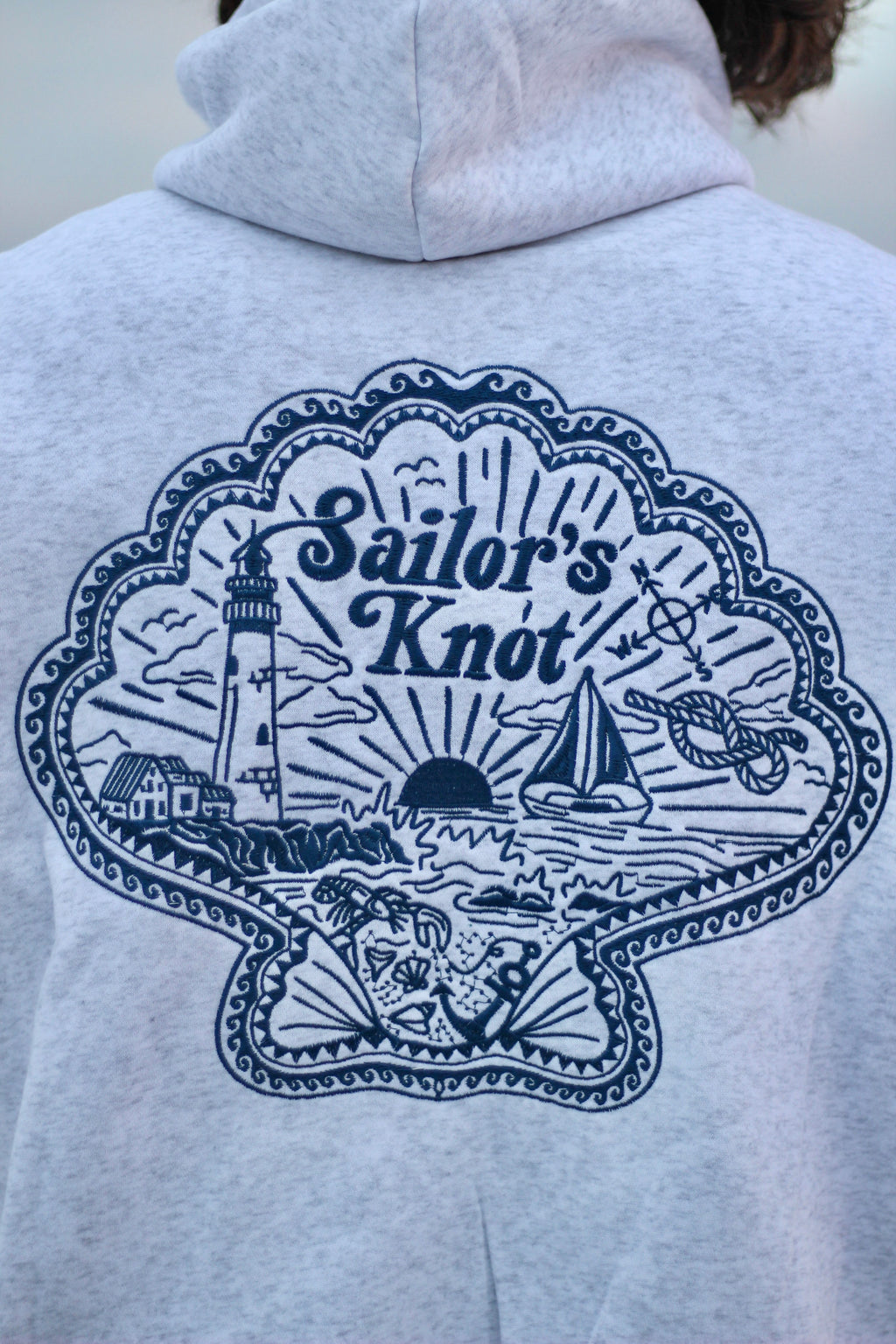 Seashell Scene Hoodie (Atlantic Mist Color)