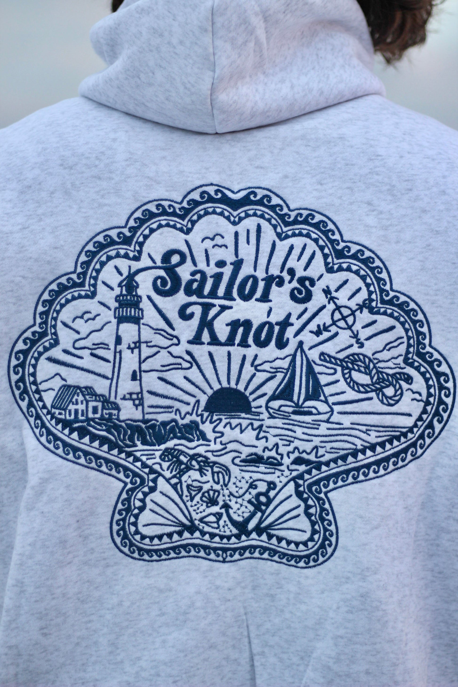 Seashell Scene Hoodie (Atlantic Mist Color)