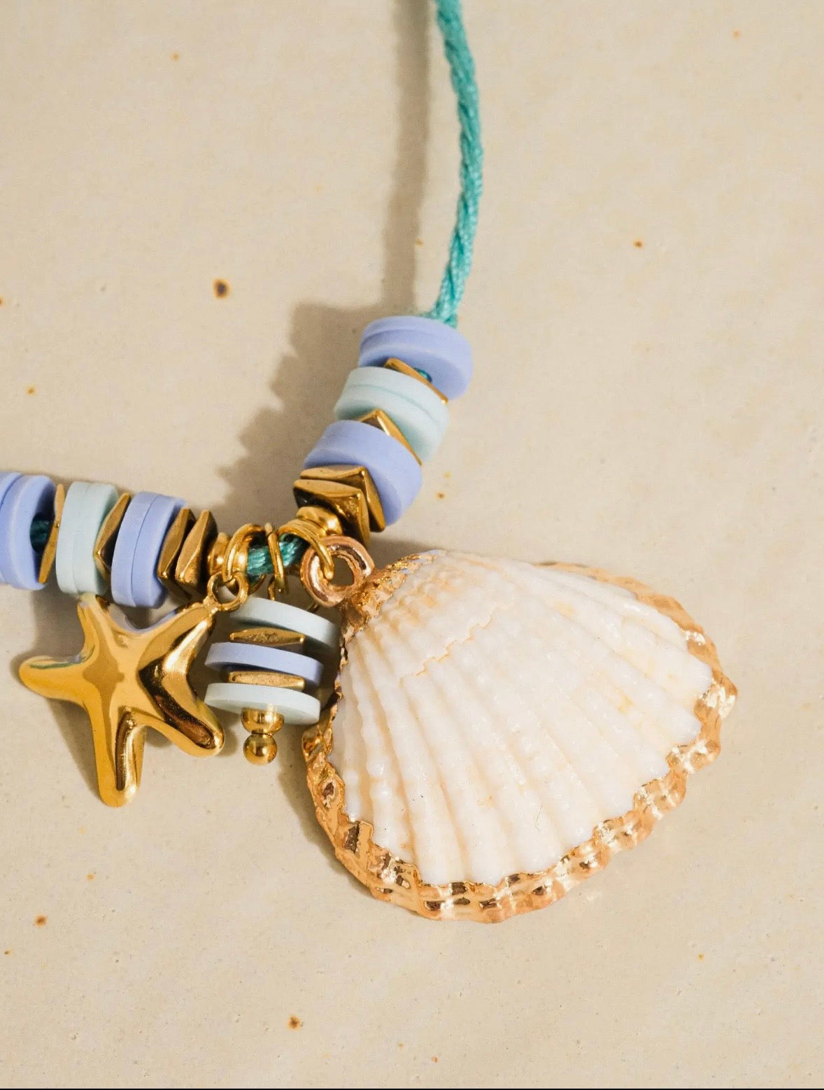 18k Gold plated Shell Rope Necklace