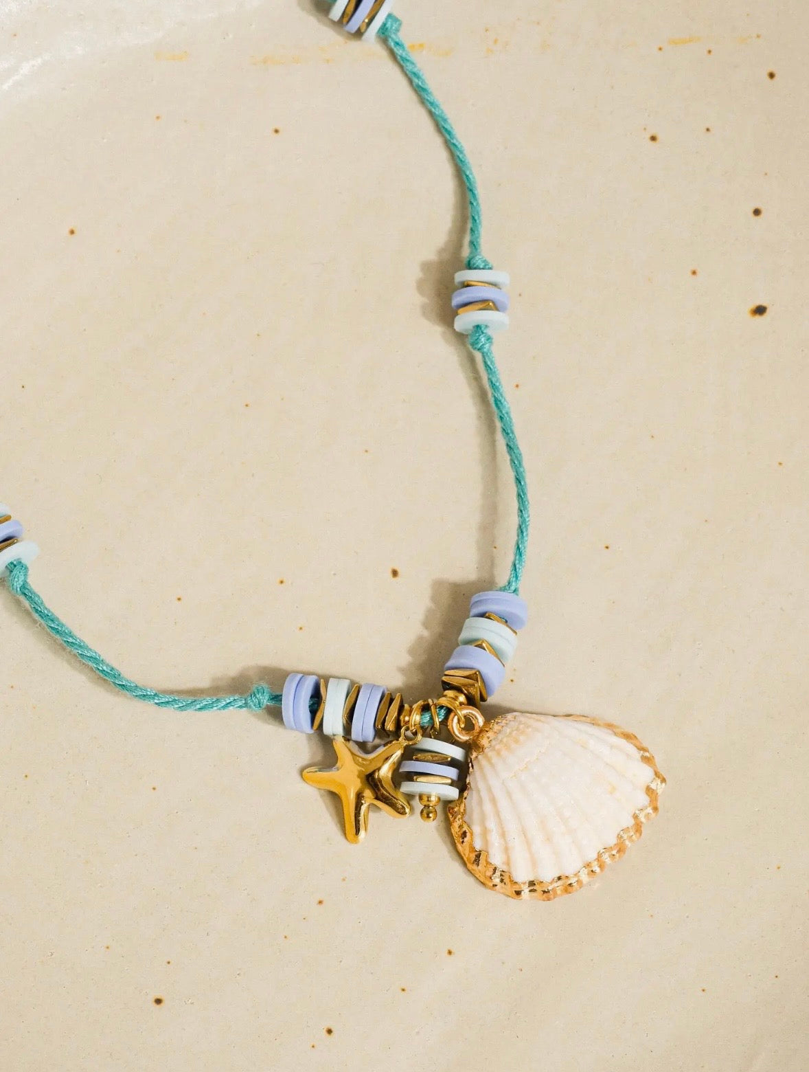 18k Gold plated Shell Rope Necklace