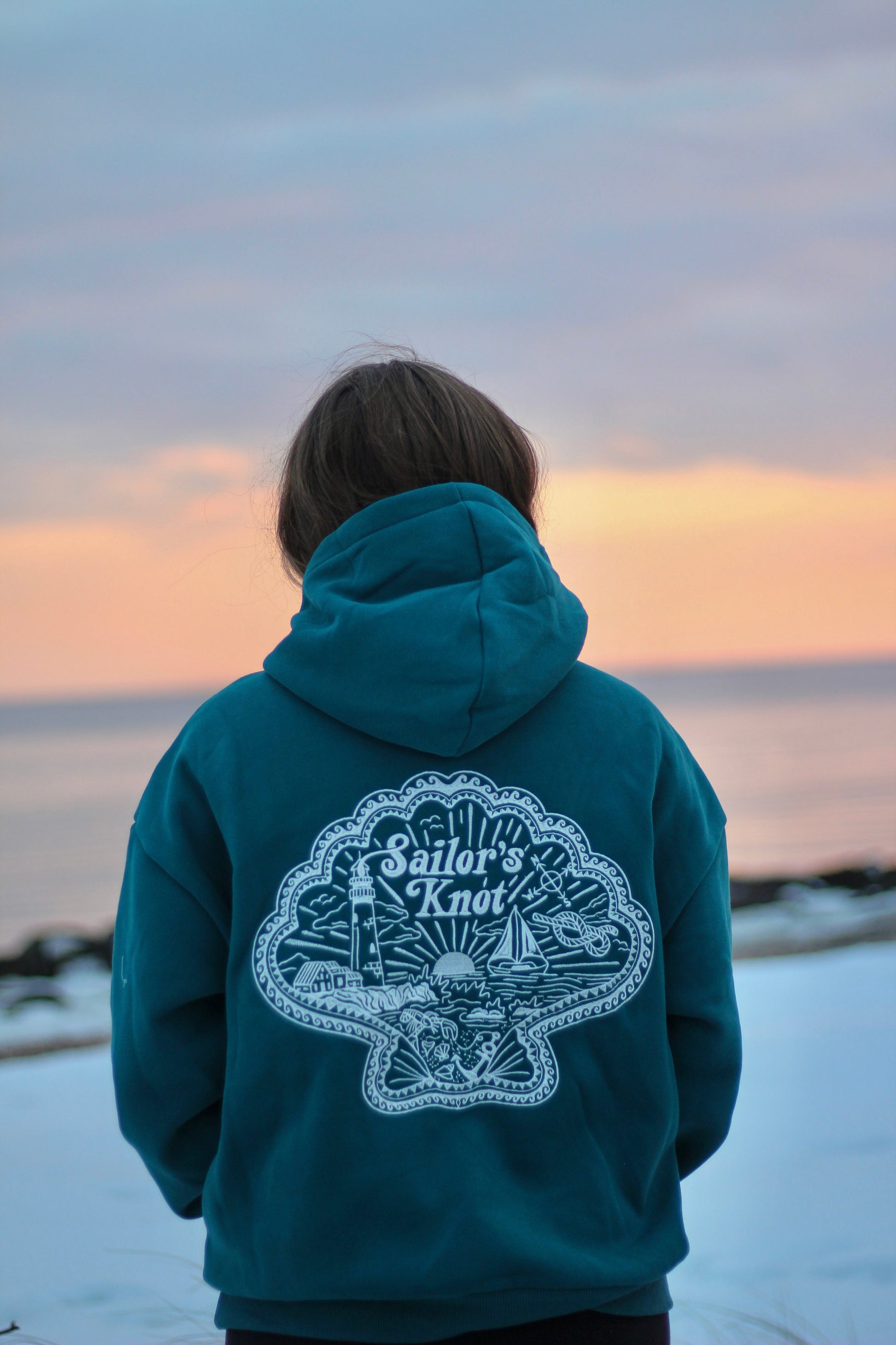 Seashell Scene Hoodie (Teal)