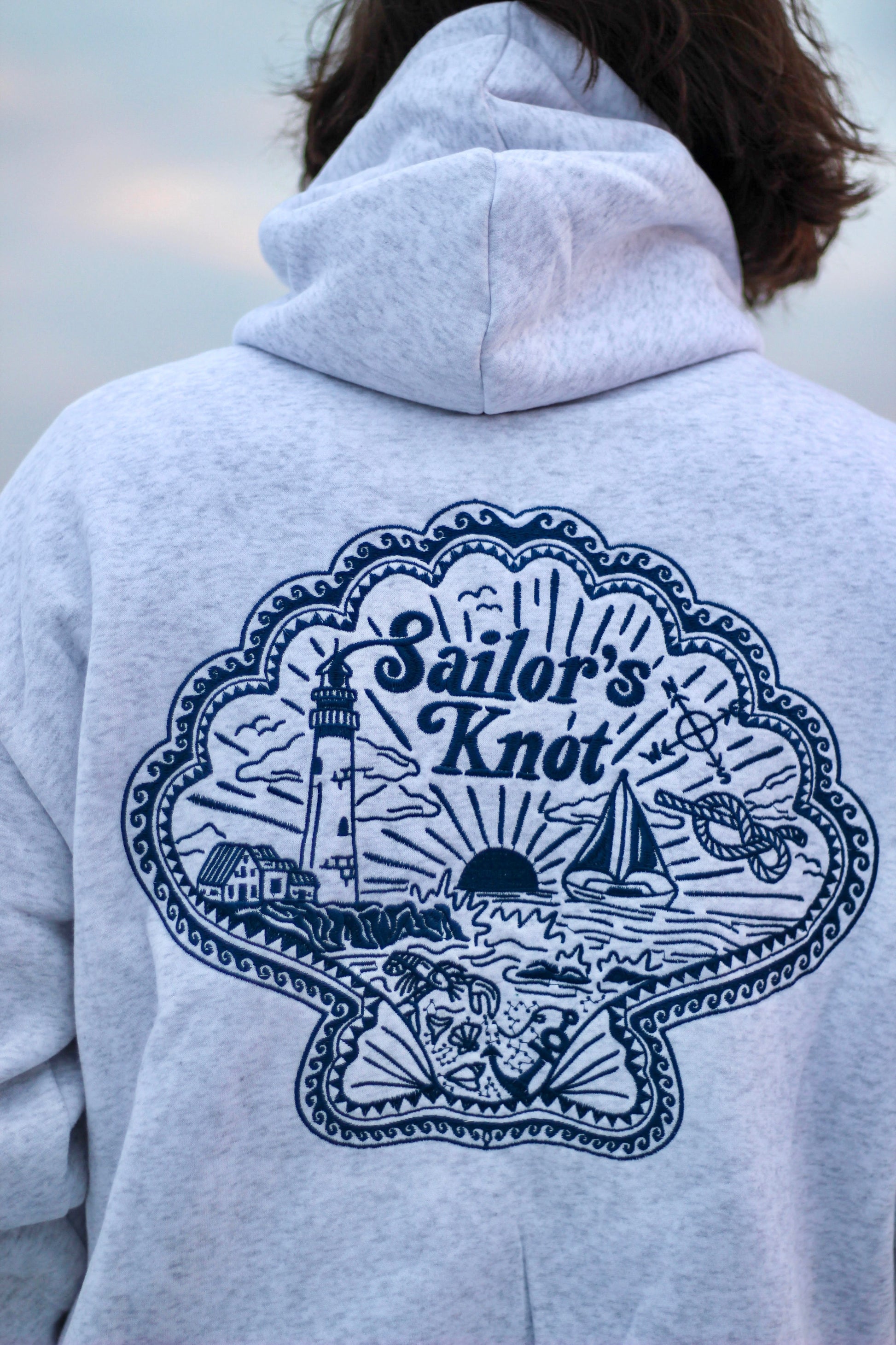 Seashell Scene Hoodie (Atlantic Mist Color)